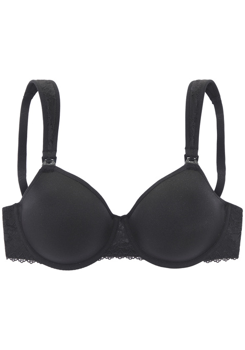 Bild: Still-BH von Nuance by Lascana: Femininer Still-BH mit Bügel. Hoher Tragekomfort dank atmungsaktiven, extra leichten Spacer-Schalen. Cups einzeln aufhakbar dank praktischer Still Clips an den Trägern. Rücken aus zarter Spitze. Individuell verstellbare Träger sowie Rückenverschluss. Aus 55% Baumwolle, 39% Polyamid, 6% Elasthan.