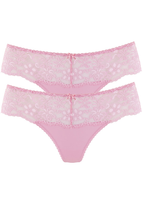 Bild: String von Nuance by Lascana: Nuance: String im 2er Pack. Rundherum mit breitem Spitzenband. Dessous mit Baumwollzwickel. Aus 85% Polyamid, 15% Elasthan.