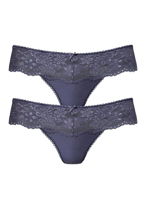 Bild: String von Nuance by Lascana: Nuance: String im 2er Pack. Rundherum mit breitem Spitzenband. Dessous mit Baumwollzwickel. Aus 85% Polyamid, 15% Elasthan.