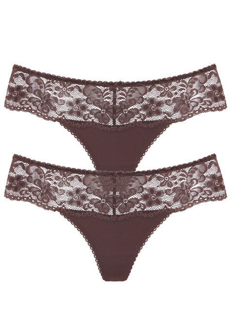 Bild: String von Nuance by Lascana: Nuance: String im 2er Pack. Rundherum mit breitem Spitzenband. Dessous mit Baumwollzwickel. Aus 85% Polyamid, 15% Elasthan.