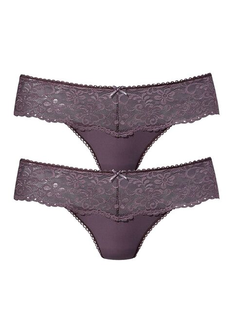 Bild: String von Nuance by Lascana: Nuance: String im 2er Pack. Rundherum mit breitem Spitzenband. Dessous mit Baumwollzwickel. Aus 85% Polyamid, 15% Elasthan.