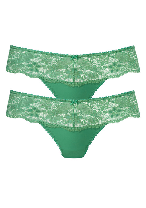 Bild: String von Nuance by Lascana: Nuance: String im 2er Pack. Rundherum mit breitem Spitzenband. Dessous mit Baumwollzwickel. Aus 85% Polyamid, 15% Elasthan.