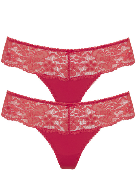 Bild: String von Nuance by Lascana: Nuance: String im 2er Pack. Rundherum mit breitem Spitzenband. Dessous mit Baumwollzwickel. Aus 85% Polyamid, 15% Elasthan.