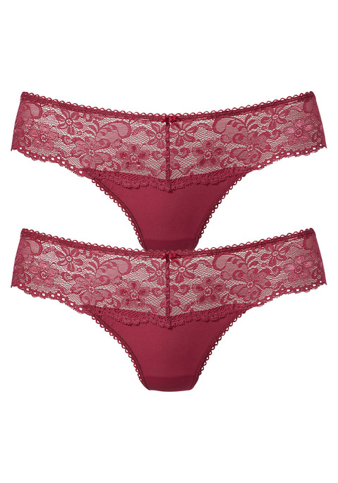 Bild: String von Nuance by Lascana: Nuance: String im 2er Pack. Rundherum mit breitem Spitzenband. Dessous mit Baumwollzwickel. Aus 85% Polyamid, 15% Elasthan.