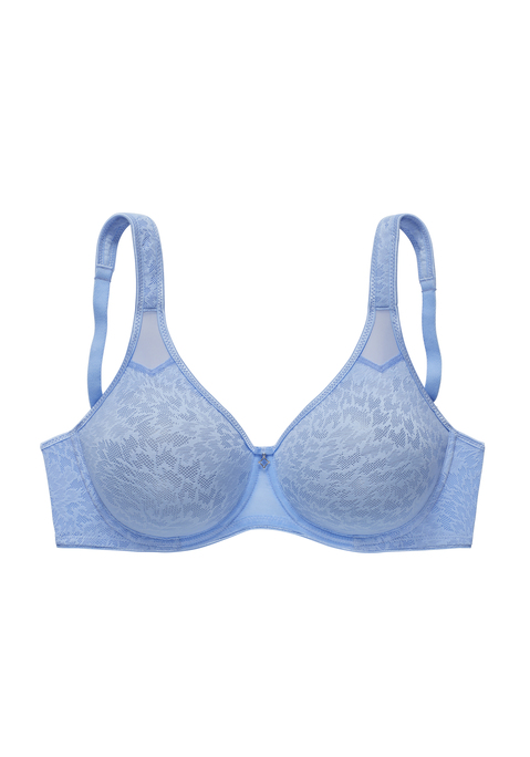Bild: T-Shirt-BH von Nuance by Lascana: Modischer Minimizer-BH mit transparenten Netzeinsätzen. Doppellagige Cups (ohne Wattierung) aus weicher Spitze mit dezentem Design. Besondere Schnittführung verkleinert optisch die Büste. Mit breiten, gefütterten Trägern - für einen optimalen Tragekomfort. Individuell verstellbare Träger sowie Rückenverschluss. Aus 79% Polyamid, 21% Elasthan.
