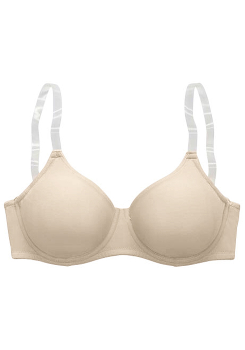 Bild: T-Shirt-BH von Nuance by Lascana: Basic Bügel-BH mit nahtlosen Cups ohne Wattierung. Transparente, fest vernähte Träger - ideal für schulterfreie Outfits. Angenehm leichtes und atmungsaktives Microfasermaterial (Tactel). Träger sowie Rückenverschluss sind individuell verstellbar. Mit Liebe & Leidenschaft in Hamburg kreiert. Obermaterial: 82% Polyamid TACTEL®, 18% Elasthan LYCRA®.
