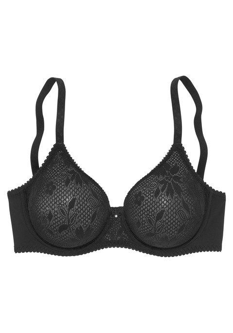 Bild: T-Shirt-BH von Nuance by Lascana: Nahtlos vorgeformte Cups (ohne Wattierung) aus glatter, nahtloser Spitze – nichts zeichnet sich ab! Träger und Rückenverschluss verstellbar. Der BH ist aus 80% Polyamid, 20% Elasthan. Sexy Dessous. Spitzen-Dessous. Romantische Dessous. Verspielte Dessous. BHs sind nicht trocknergeeignet, da die Versteller und Ringe durch die Hitze beschädigt werden und brechen.