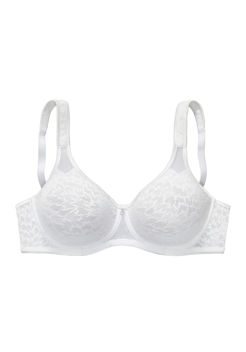 Bild: T-Shirt-BH von Nuance by Lascana: Modischer Minimizer-BH mit transparenten Netzeinsätzen. Doppellagige Cups (ohne Wattierung) aus weicher Spitze mit dezentem Design. Besondere Schnittführung verkleinert optisch die Büste. Mit breiten, gefütterten Trägern - für einen optimalen Tragekomfort. Individuell verstellbare Träger sowie Rückenverschluss. Aus 79% Polyamid, 21% Elasthan.