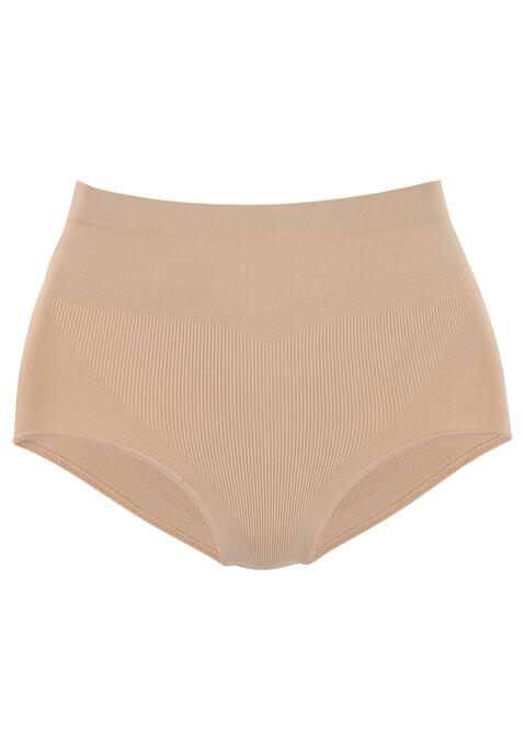 Bild: Taillenshaper von Nuance by Lascana: NUANCE: komfortabler Taillenshaper-Slip. Für einen optisch flacheren Bauch und eine schlank aussehende Taille. Das verarbeitete Spezialgarn "SENSIL® BREEZE" bietet einen angenehmen Kühlungseffekt. Eingearbeitete Lüftungszonen vorne und hinten. Eingestrickte Stützzonen formen einen schönen Po ohne platt zu drücken. Aus 88% Polyamid, 12% Elasthan.
