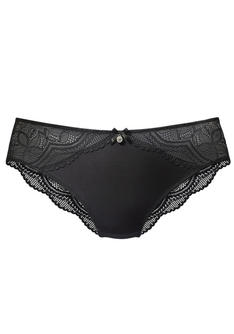 Bild: Tanga von Nuance by Lascana: Femininer Tanga in abdeckender Schnittform. Mit kleiner Zierschleife und edlem Glitzeraccessoire. Feine Einsätze aus floraler Spitze. Mit eingearbeitetem Baumwollzwickel. Mit passenden BH's aus der gleichen Serie erhältlich. Obermaterial: 88% Polyamid, 12% Elasthan.