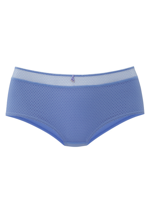 Bild: Panty von Nuance: Elegante Panty mit hohem Bund und abdeckender Schnittform. Feine Zierschleife mit Glitzeraccessoire in der vorderen Mitte. Breiter Bund aus dezent transparentem Soft-Mesh. Mit eingearbeitetem Baumwollzwickel. Mit passendem BH aus der gleichen Serie erhältlich. Obermaterial: 85% Polyamid, 15% Elasthan.