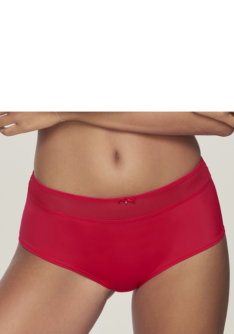 Bild: Panty von Nuance: Elegante Panty in abdeckender Schnittform. Feine Zierschleife mit Schmuckaccessoire in der vorderen Mitte. Mit breitem Bund aus dezent transparentem Mesh. Mit eingearbeitetem Baumwollzwickel. Passender BH aus der gleichen Serie erhältlich. Obermaterial: 85% Polyamid, 15% Elasthan.