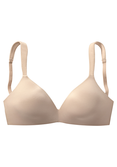 Bild: Schalen-BH von Nuance: Basic Soft-BH (ohne Bügel) mit nahtlos vorgeformten, leicht wattierten Cups. Seitlich im Cup ist ein weiches Stäbchen eingearbeitet - für einen angenehmen Sitz und optimalen Halt. Leicht wattierte und hinten über Kreuz tragbare Träger für einen optimalen Komfort. Individuell verstellbare Träger und Rückenverschluss. Mit Liebe & Leidenschaft in Hamburg kreiert. Obermaterial: 54% Polyamid, 26% Elasthan, 20% Polyester.