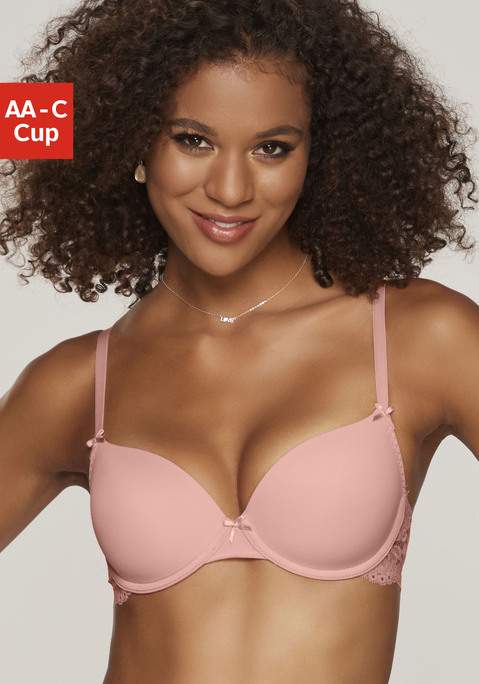 Bild: Schalen-BH von Nuance: Wunderschöner Schalen-BH von NUANCE in modischen Farben und zarten Spitzendetails, der sich unter der Kleidung kaum bemerkbar macht. Seine nahtlos vorgeformten, glatten und nur leicht gepolsterten Cups bestehen aus hochwertigem Microtouch-Material und formen eine schöne Brustform ohne aufzutragen. Der perfekte Begleiter unter T-Shirts und leichten Pullovern, da die nahtlose Verarbeitung keine störenden Nähte abzeichnen lässt. Die weiche Spitze an den Flügeln macht den Schalen-BH noch attraktiver! Für einen optimalen Sitz und zusätzlichen Komfort kann die Unterbrustweite mit Hilfe eines 3-stufigen Rückenverschlusses reguliert werden. Die Träger sind ebenso in der Länge verstellbar. Ein tolles Basic, dass sich unter jedem Oberteil toll macht! Sexy Dessous. Spitzen-Dessous. Romantische Dessous. Verspielte Dessous. Aus 60% Polyamid, 29% Polyester,11% Elasthan. BHs sind nicht trocknergeeignet, da die Versteller und Ringe durch die Hitze beschädigt werden und brechen.
