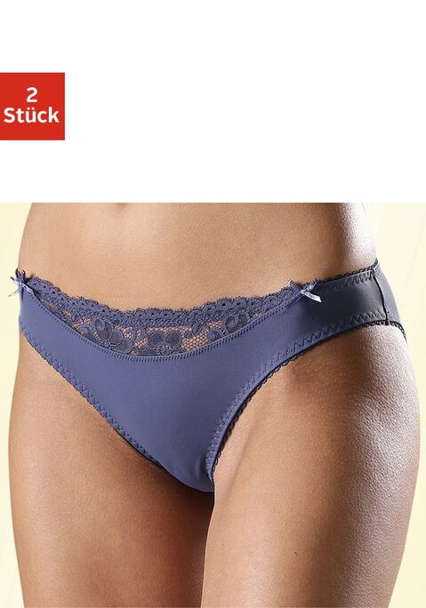 Bild: Slip von Nuance: Nuance: Slip im 2er-Pack. Vorn mit kleinem Spitzeneinsatz, hinten aus blickdichtem Microtouch-Material. Mit Baumwollzwickel. Aus 85% Polyamid, 15% Elasthan.