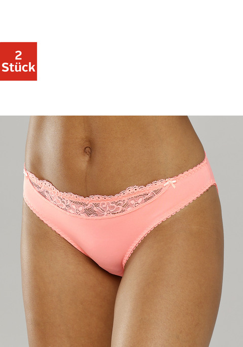 Bild: Slip von Nuance: Nuance: Slip im 2er-Pack. Vorn mit kleinem Spitzeneinsatz, hinten aus blickdichtem Microtouch-Material. Mit Baumwollzwickel. Aus 85% Polyamid, 15% Elasthan.