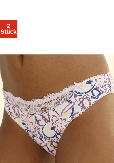 Bild: Slip von Nuance: Nuance: Slip im 2er-Pack. Vorn mit kleinem Spitzeneinsatz, hinten aus blickdichtem Microtouch-Material. Mit Baumwollzwickel. Aus 85% Polyamid, 15% Elasthan.