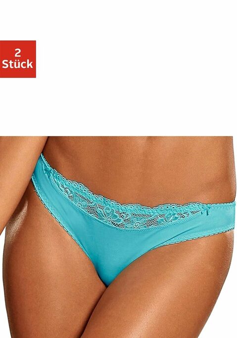 Bild: Slip von Nuance: Nuance: Slip im 2er-Pack. Vorn mit kleinem Spitzeneinsatz, hinten aus blickdichtem Microtouch-Material. Mit Baumwollzwickel. Aus 85% Polyamid, 15% Elasthan.