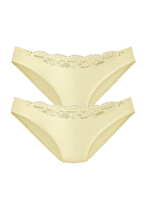 Bild: Slip von Nuance: Nuance: Slip im 2er-Pack. Vorn mit kleinem Spitzeneinsatz, hinten aus blickdichtem Microtouch-Material. Mit Baumwollzwickel. Aus 85% Polyamid, 15% Elasthan.