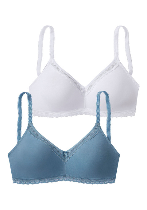 NUANCE Soft-BH Damen oceanblau+weiß Gr.70C