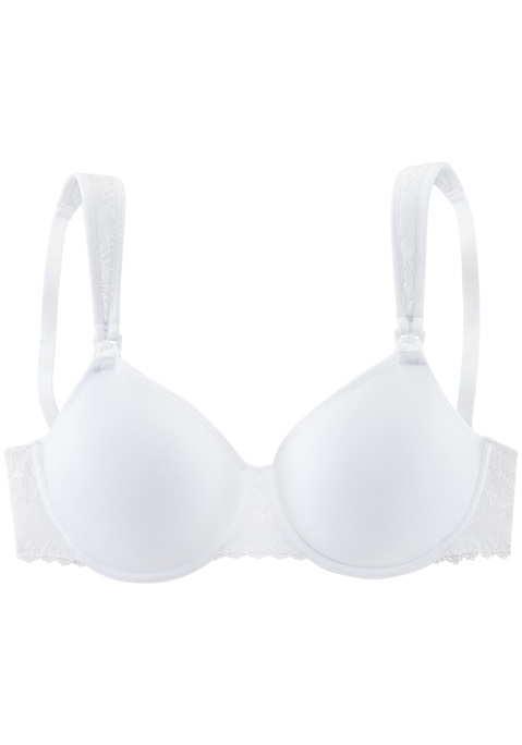 Bild: Still-BH von Nuance: Femininer Still-BH mit Bügel. Hoher Tragekomfort dank atmungsaktiven, extra leichten Spacer-Schalen. Cups einzeln aufhakbar dank praktischer Still Clips an den Trägern. Rücken aus zarter Spitze. Individuell verstellbare Träger sowie Rückenverschluss. Aus 55% Baumwolle, 39% Polyamid, 6% Elasthan.