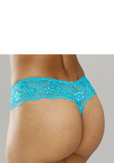 Bild: String von Nuance: Nuance: String im 2er Pack. Rundherum mit breitem Spitzenband. Dessous mit Baumwollzwickel. Aus 85% Polyamid, 15% Elasthan.