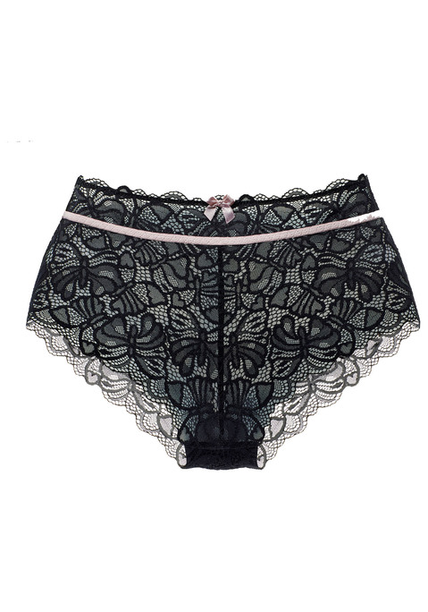 Bild: Taillenslip von Nuance: Femininer High-Waist Slip mit feinem Bund und Zierschleife. Rundherum aus feiner Spitze in blumiger Optik. Mit eingearbeitetem Baumwollzwickel. Passende BH's aus der gleichen Serie erhältlich. Mit Liebe & Leidenschaft in Hamburg kreiert. Obermaterial: 85% Polyamid, 15% Elasthan.