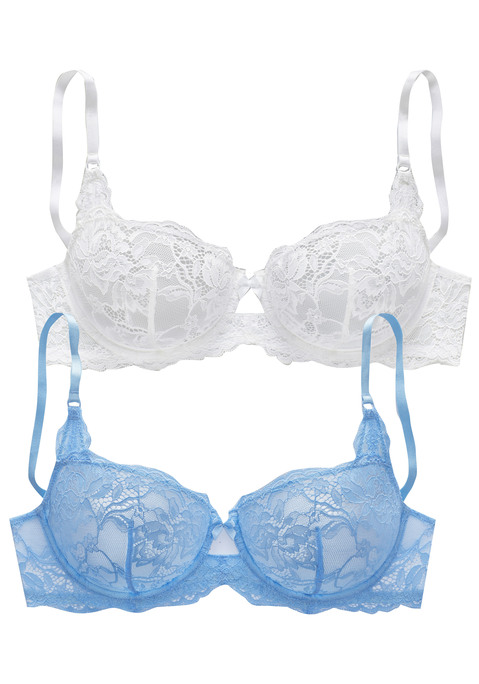 PETITE FLEUR Balconnet-BH Damen hellblau+weiß Gr.70C