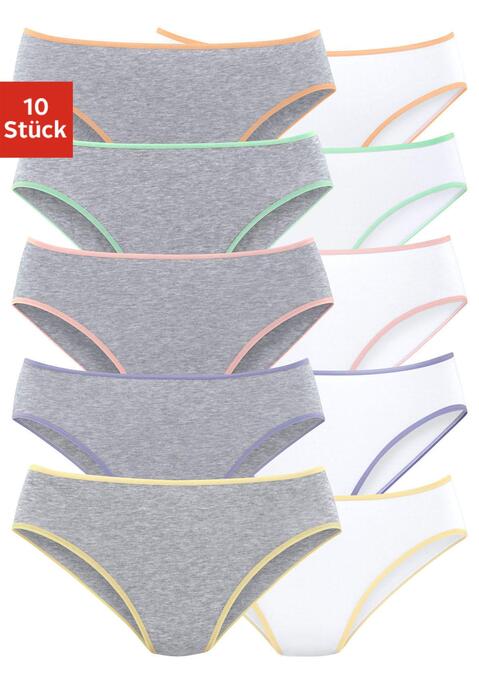 Bild: Bikinislip von petite fleur: Slips im 10er-Pack. Aus elastischer Baumwolle für einen perfekten Sitz. Mit elastischen Abschlüssen an Taillen- und Beinausschnitten.