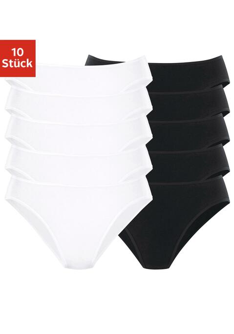Bild: Bikinislip von petite fleur: Slips im 10er-Pack. Aus elastischer Baumwolle für einen perfekten Sitz. Mit elastischen Abschlüssen an Taillen- und Beinausschnitten.