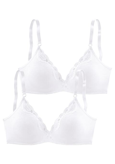 PETITE FLEUR Bralette-BH Damen 2x weiß Gr.70C