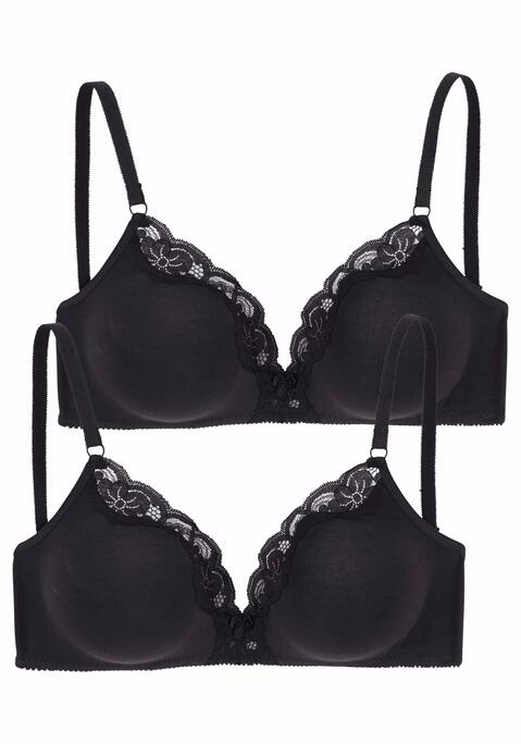 PETITE FLEUR Bralette-BH Damen 2xschwarz Gr.70B