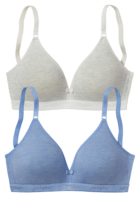 PETITE FLEUR Bralette-BH Damen blau-meliert+creme-meliert Gr.70C