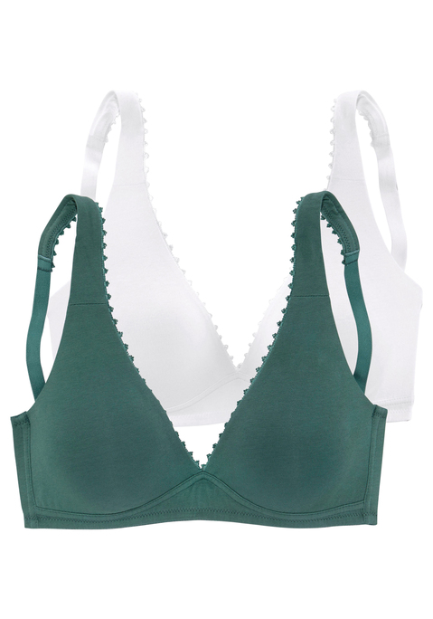 PETITE FLEUR Bralette-BH Damen jade+weiß Gr.70B