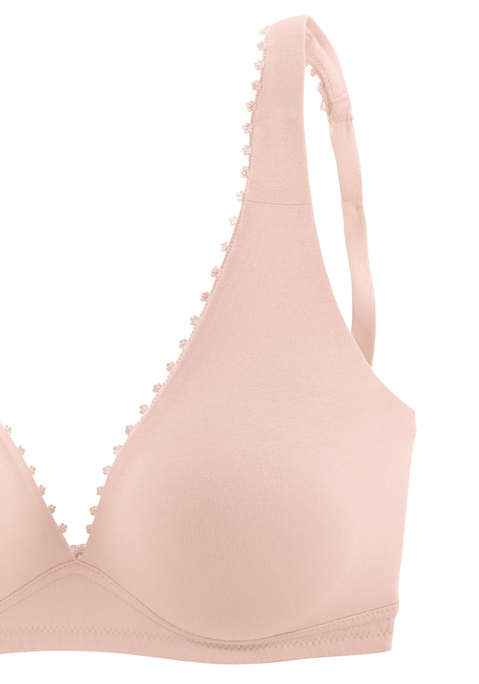 Bild: Bralette-BH von petite fleur: Bequemer Bralette-BH mit einer süßen Zierkante entlang des Cups (ohne Wattierung). Im attraktiven Doppelpack. Mit verstellbaren Trägern und Rückenverschluss. Klassische Dessous. Bequeme Alltags-Dessous. Modische Dessous. Aus 89% Baumwolle, 9% Elasthan, 2% Polyamid.