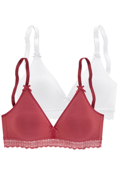 PETITE FLEUR Bralette-BH Damen rot+weiß Gr.70B