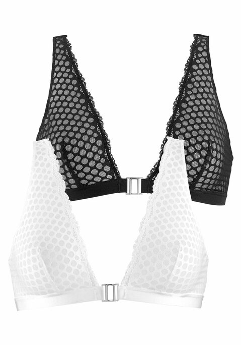 PETITE FLEUR Bralette-BH Damen weiß+schwarz Gr.70B