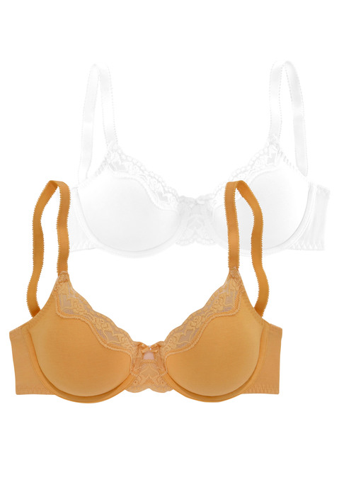 PETITE FLEUR Bügel-BH Damen orange+weiß Gr.75E