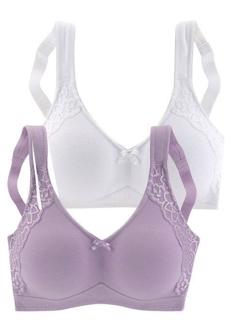 PETITE FLEUR Soft-BH Damen flieder+weiß Gr.75B