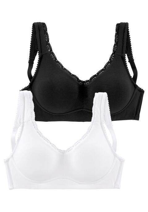 PETITE FLEUR Soft-BH Damen schwarz+weiß Gr.75B