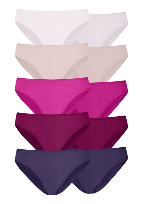 Bild: Bikinislip von petite fleur by Lascana: Bikinislips im praktischen 10er-Pack in verschiedenen Farbvarianten. Elastische Einfassungen am Bund und an den Beinausschnitten. Einsatz von Baumwolle, die die Initiative Cotton made in Africa unterstützt.