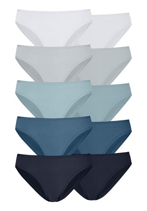 Bild: Bikinislip von petite fleur by Lascana: Bikinislips im praktischen 10er-Pack in verschiedenen Farbvarianten. Elastische Einfassungen am Bund und an den Beinausschnitten. Einsatz von Baumwolle, die die Initiative Cotton made in Africa unterstützt.