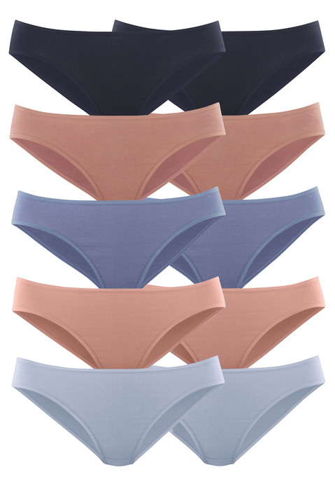 Bild: Bikinislip von petite fleur by Lascana: Bikinislips im praktischen 10er-Pack in verschiedenen Farbvarianten. Elastische Einfassungen am Bund und an den Beinausschnitten. Einsatz von Baumwolle, die die Initiative Cotton made in Africa unterstützt.