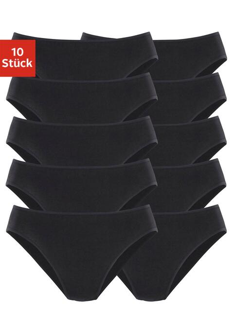 Bild: Bikinislip von petite fleur by Lascana: Bikinislips im praktischen 10er-Pack in verschiedenen Farbvarianten. Elastische Einfassungen am Bund und an den Beinausschnitten. Einsatz von Baumwolle, die die Initiative Cotton made in Africa unterstützt.
