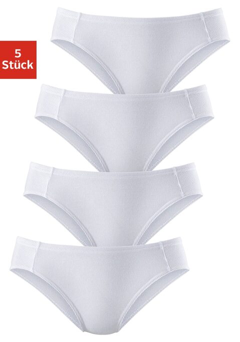 Bild: Bikinislip von petite fleur by Lascana: Bequeme Basic-Slips im 5er-Pack von Petite Fleur. Elastische Abschlüsse und flache Einfassungen. Hochelastische Piqué-Qualität.