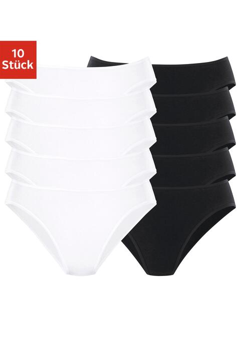 Bild: Bikinislip von petite fleur by Lascana: Bikinislips im praktischen 10er-Pack in verschiedenen Farbvarianten. Elastische Einfassungen am Bund und an den Beinausschnitten. Einsatz von Baumwolle, die die Initiative Cotton made in Africa unterstützt.