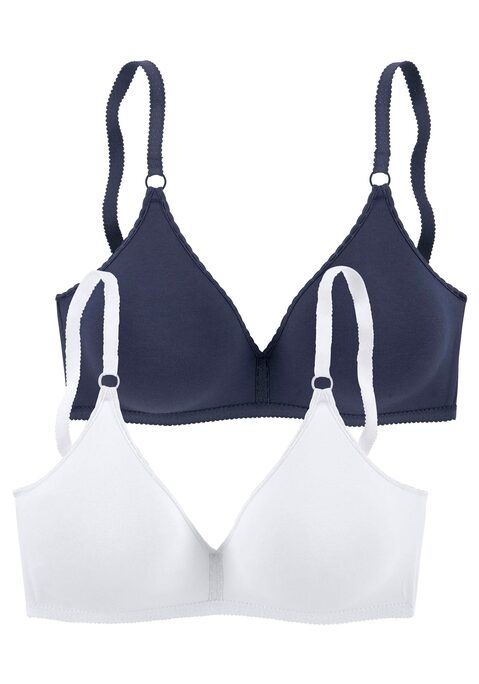 Bild: Bralette-BH von petite fleur by Lascana: Mit nahtlos vorgeformten Cups (ohne Wattierung) und dezenter Zierkante. Träger und Rückenverschluss verstellbar. Der BH ist aus 95% Baumwolle, 5% Elasthan. BHs sind nicht trocknergeeignet, da die Versteller und Ringe durch die Hitze beschädigt werden und brechen.