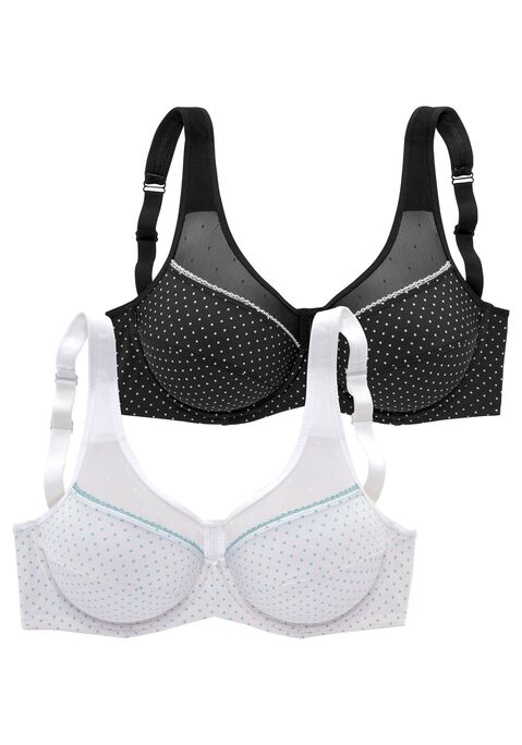 Bild: Bügel-BH von petite fleur by Lascana: Mit Bügel und ohne Wattierung. Mit zartem Pünktchendruck. Träger und Rückenverschluss verstellbar. Trageangenehmes Microfasermaterial.  Der Bügel-BH ist aus 90% Polyamid, 10% Elasthan. BHs sind nicht trocknergeeignet, da die Versteller und Ringe durch die Hitze beschädigt werden und brechen.
