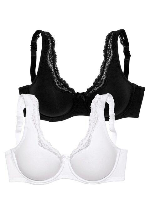 Bild: Bügel-BH von petite fleur by Lascana: Doppellagig vorgeformte und nahtlose Cups. Hübsche Spitzenbandverzierung. 2 Tragevarianten möglich: Neckholder und normale Trägerstellung. Träger und Rückenverschluss verstellbar. Der BH ist aus 87% Baumwolle, 8% Polyamid, 5% Elasthan. Klassische Dessous. Bequeme Alltags-Dessous. Modische Dessous. BHs sind nicht trocknergeeignet, da die Versteller und Ringe durch die Hitze beschädigt werden und brechen.