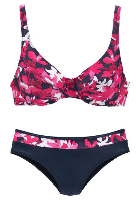 Bild: Bügel-Bikini von petite fleur by Lascana: Bügel-Bikini von Petit Fleur im floralem Design. Das Top hat verstellbare Träger und die Bikini-Hose einen bedruckten Einsatz. Obermaterial: 80% Polyamid, 20% Elasthan LYCRA® XTRA LIFE™. Futter: 100% Polyester
